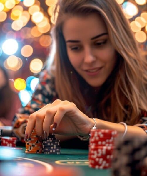 Млада жена с чипове